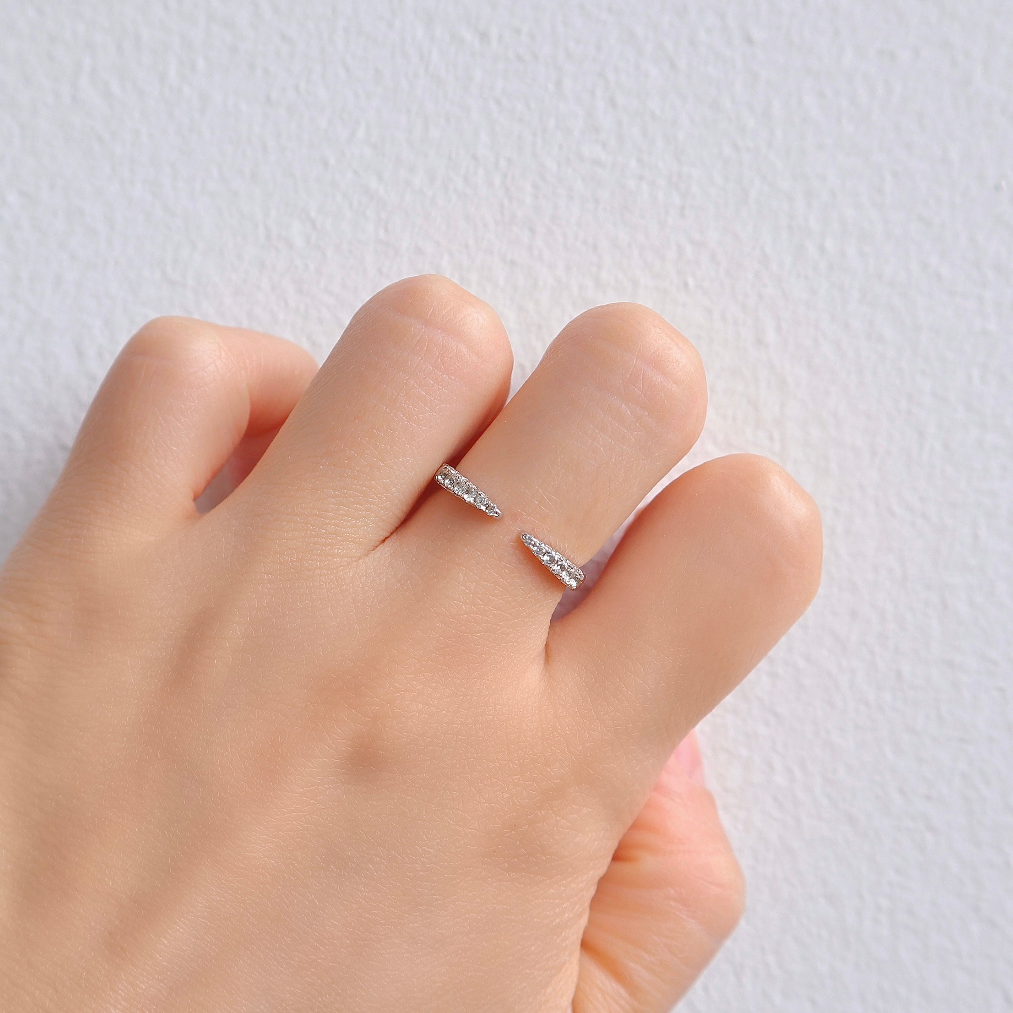 Esi Open Moissanite Band Sterling Silver