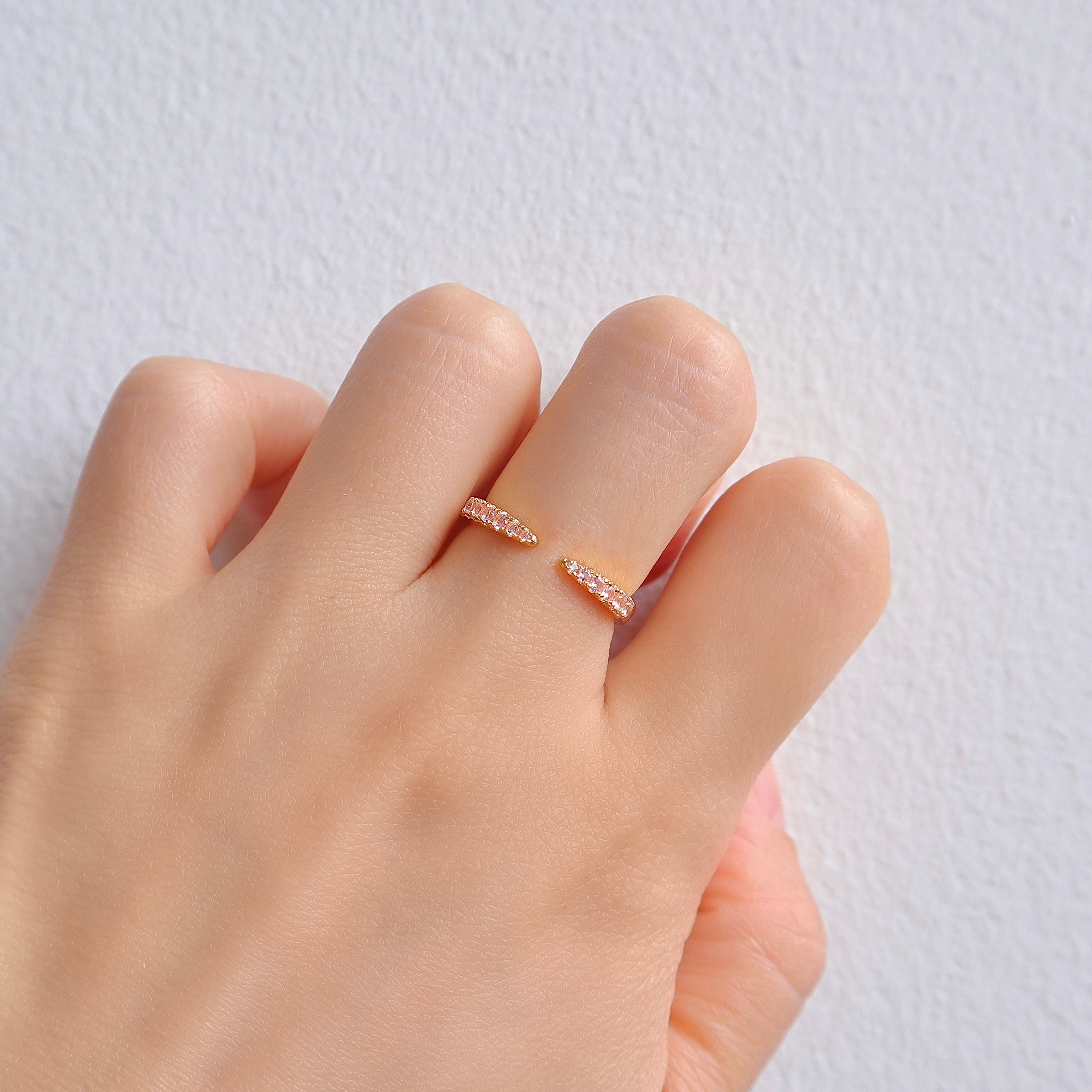 Esi Open Morganite Stacking Band Rose Gold