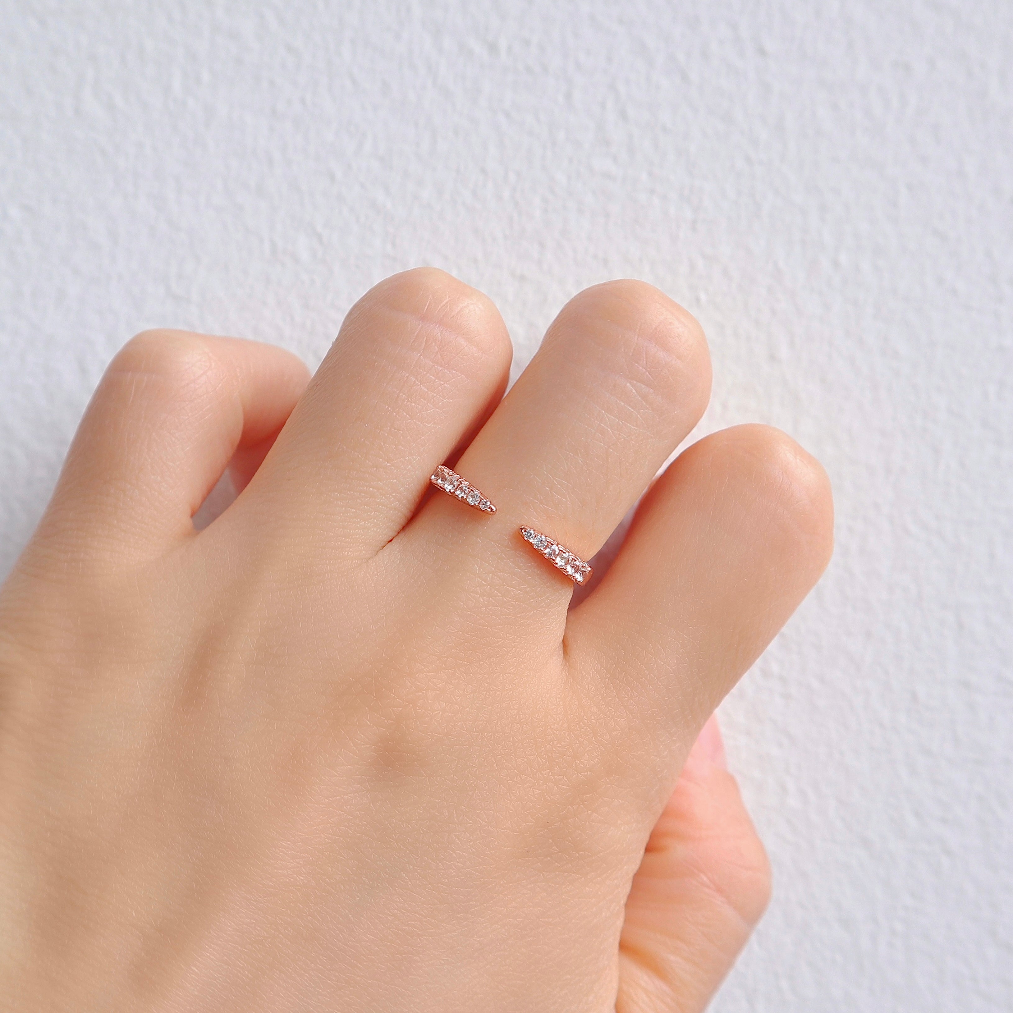 Esi Open Moissanite Band Sterling Silver