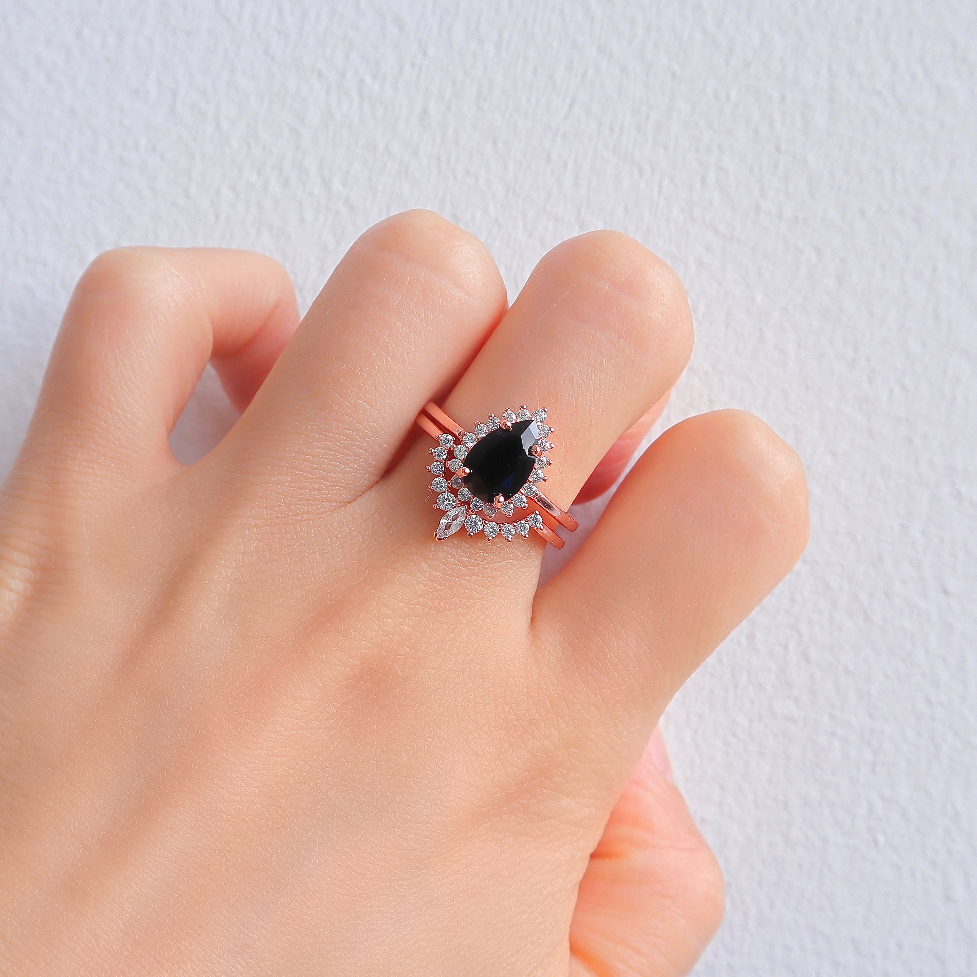 Black Onyx Ring in Rose Gold with 2.1-Carat Onyx Stone