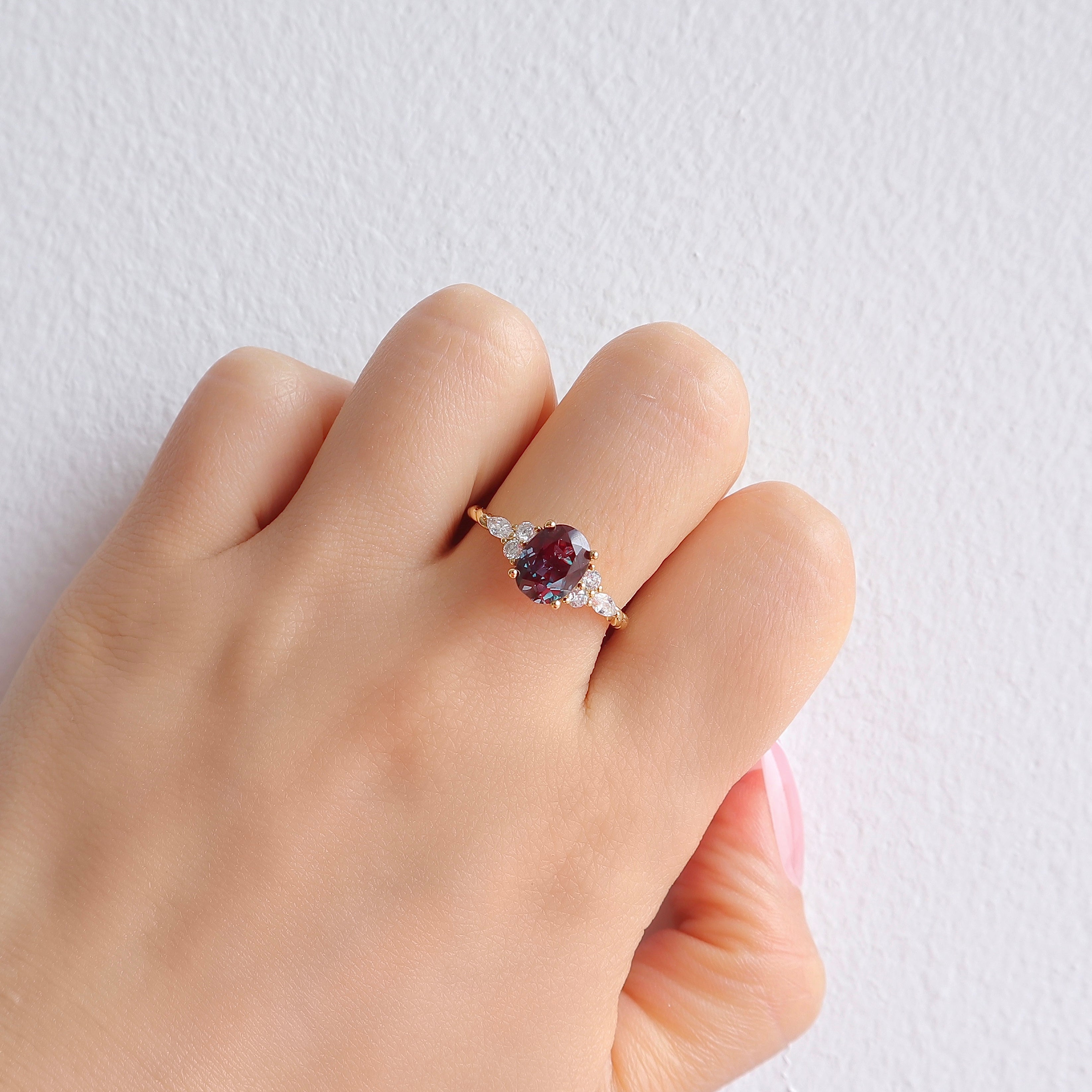 Fig Alexandrite Ring Rose Gold
