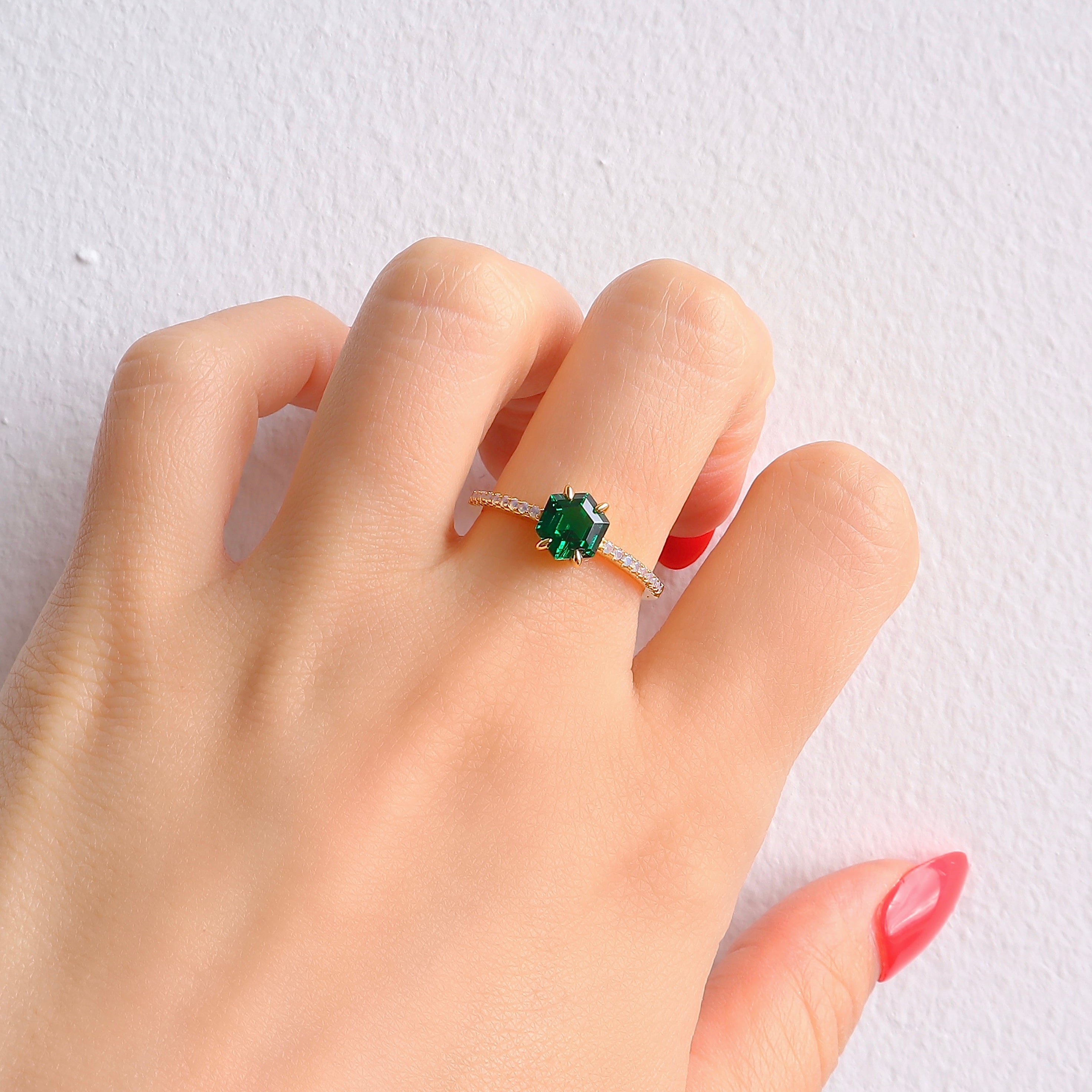 Emma Emerald & Opal Ring Set