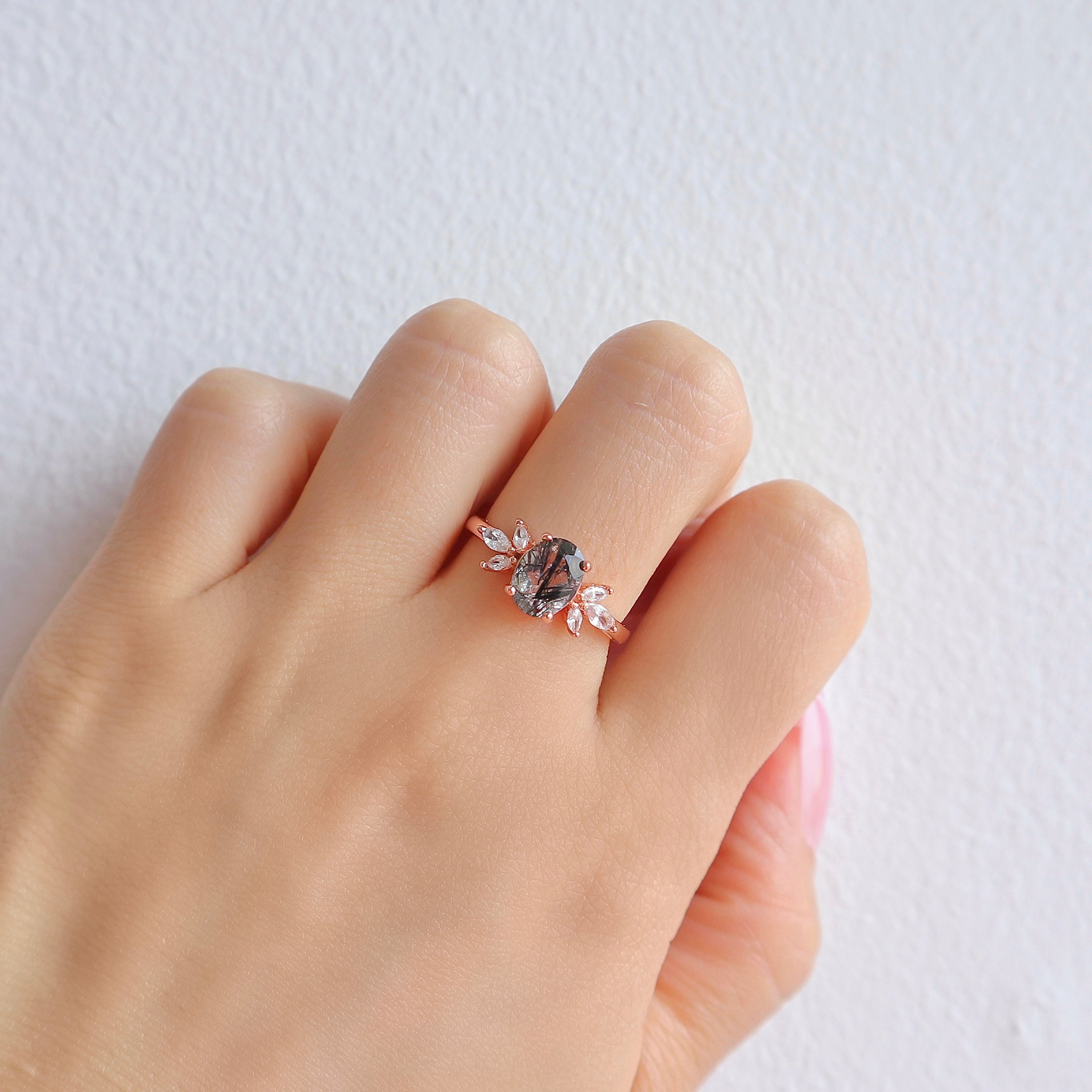 Ivy Black Rutilated Quartz Ring