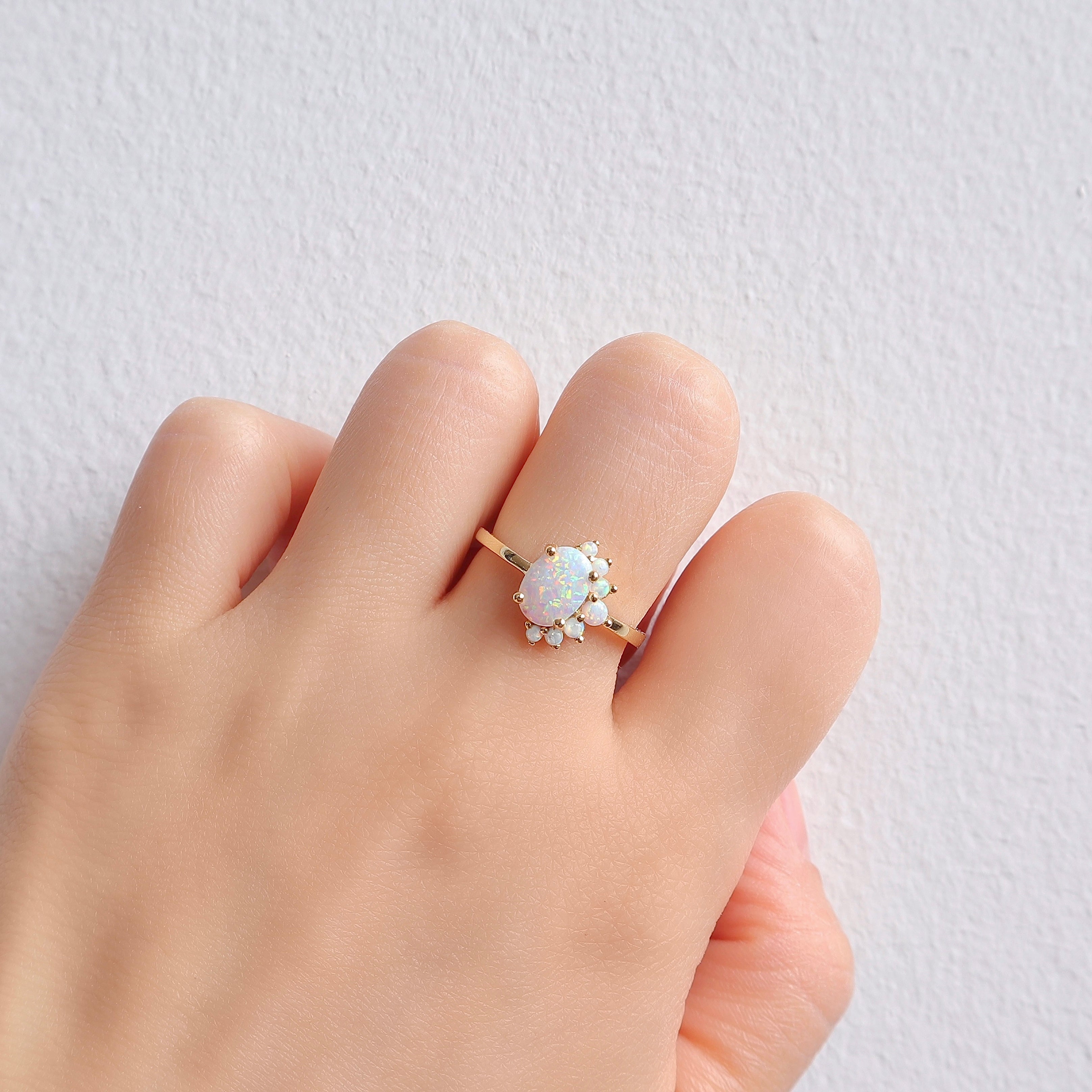 Ari Opal Ring | Handcrafted Gemstone Ring with 2.0-Carat Opal