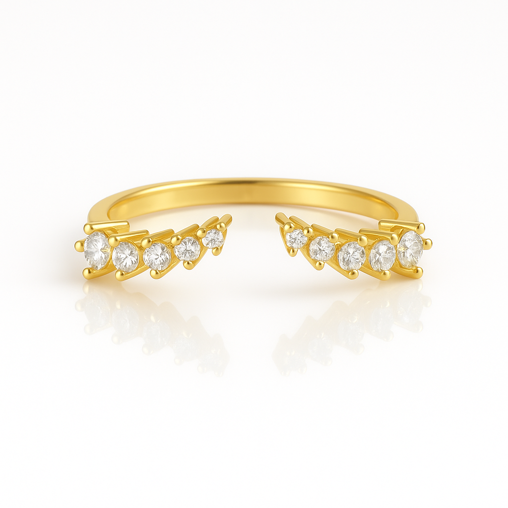Fie Open Gemstone Stacking Band Gold