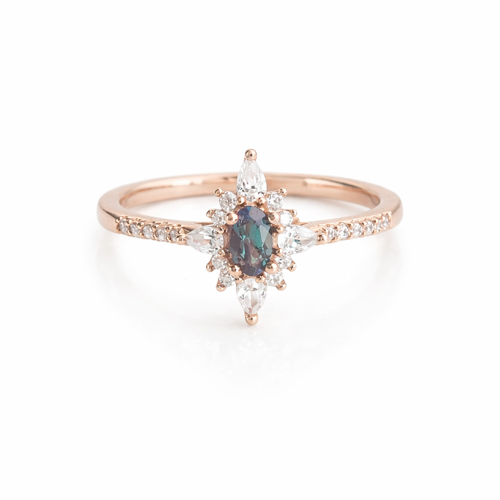 Zoe Alexandrite Ring Rose Gold