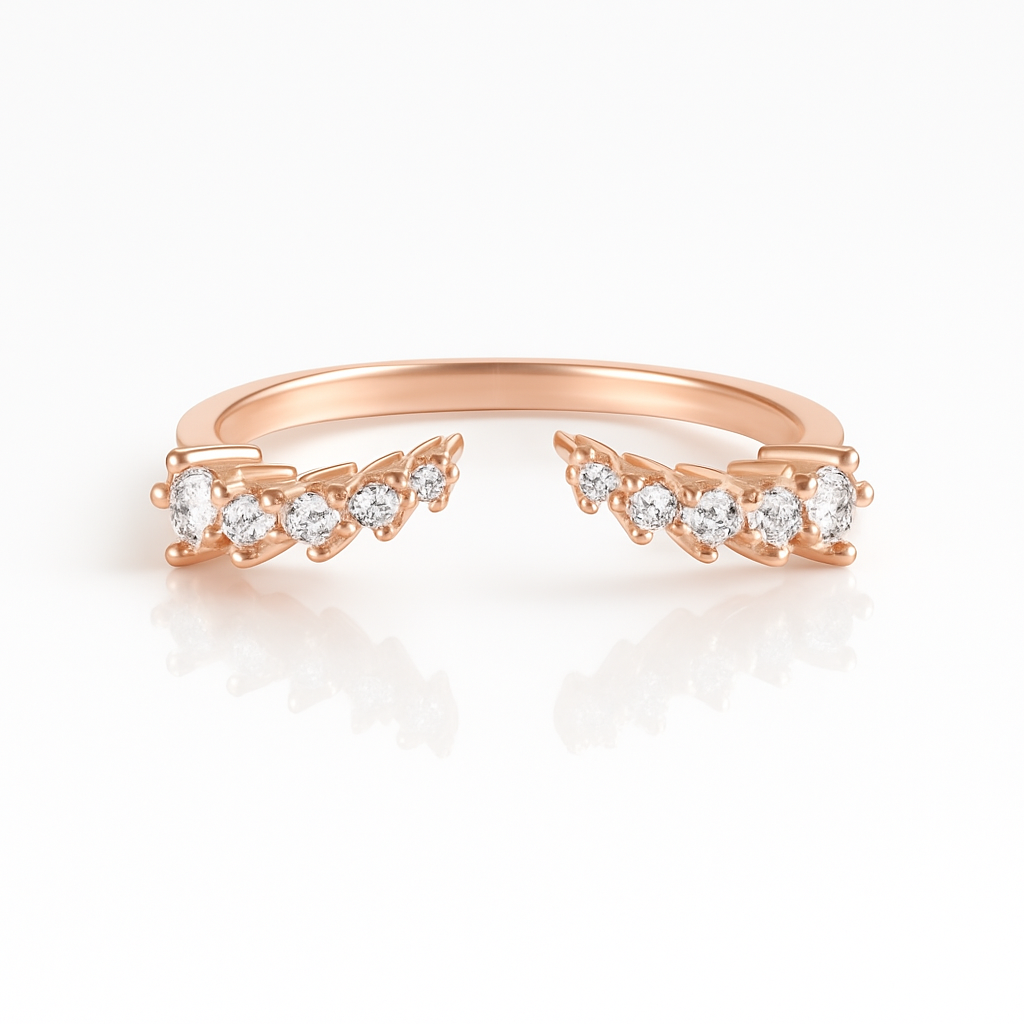 Fie Open Gemstone Stacking Band Rose Gold