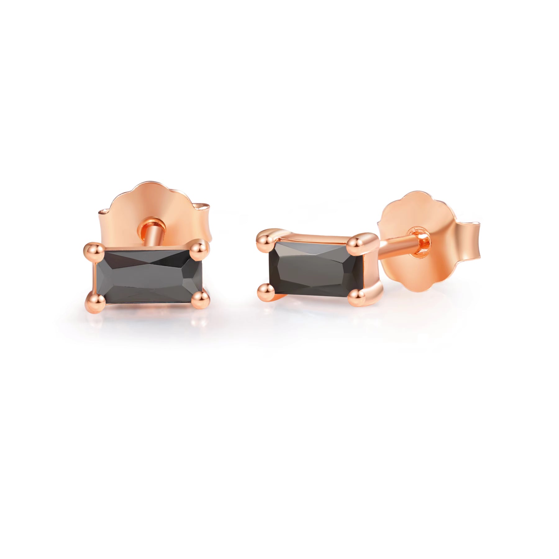 Pia 14k Rose Gold Black Onyx Earrings