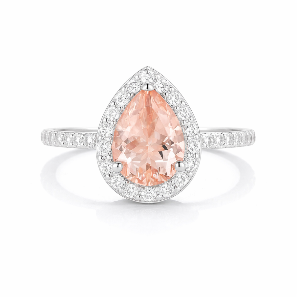 Nia Morganite Ring Sterling Silver