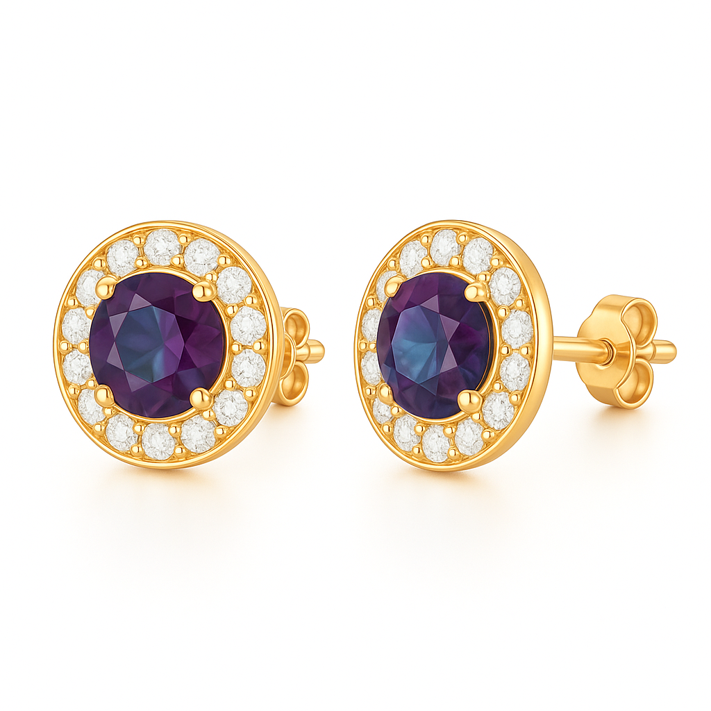 Jia Alexandrite Earrings Gold