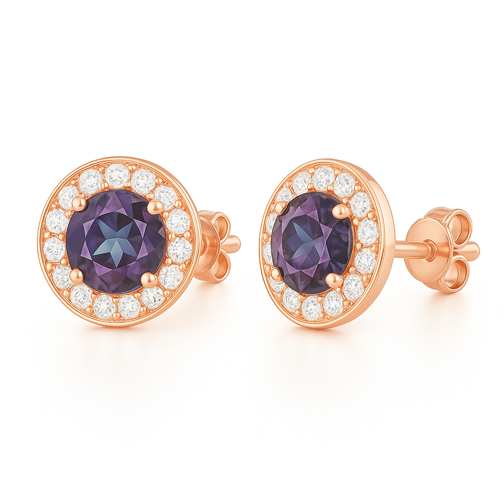 Jia Alexandrite Earrings Rose Gold