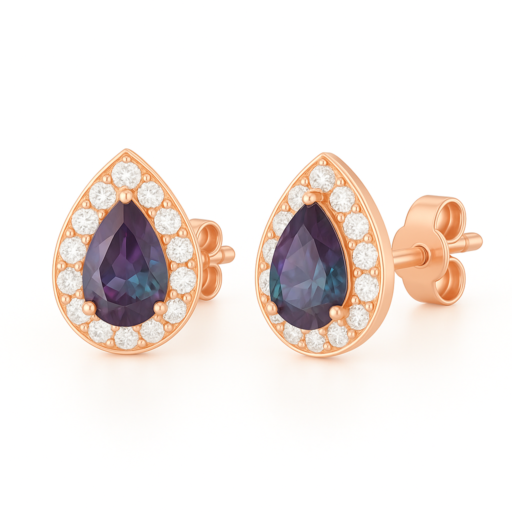 Ina Alexandrite Earrings Rose Gold