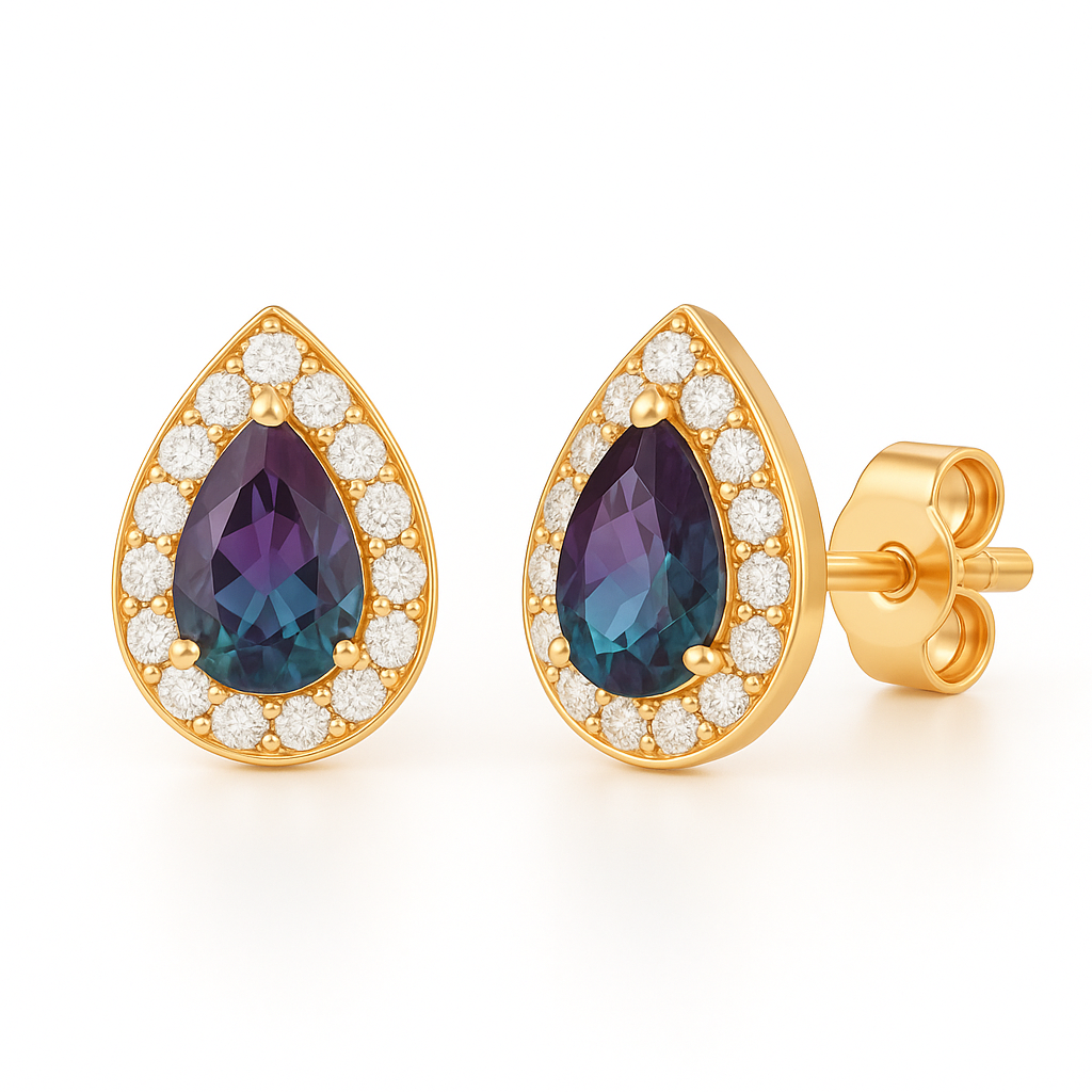 Ina Alexandrite Earrings Gold