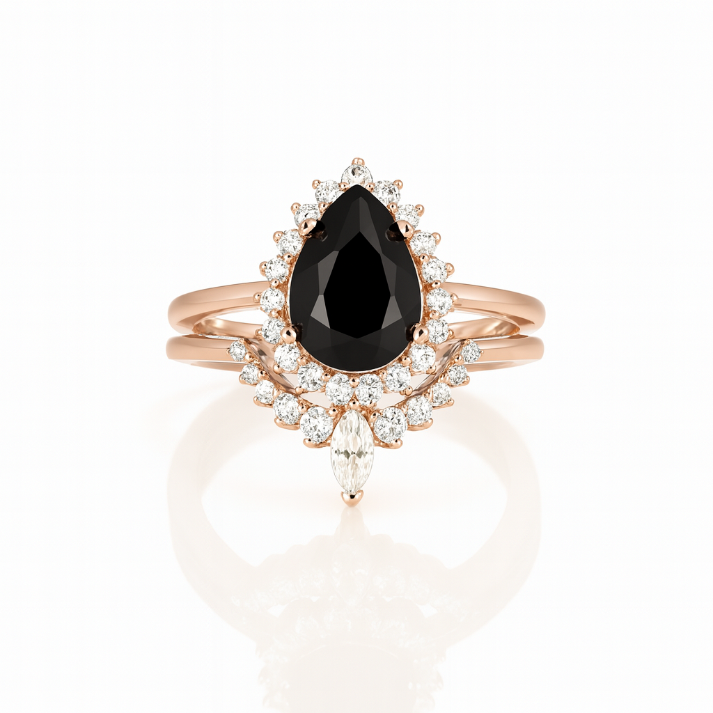 Asa Black Onyx Ring Rose Gold