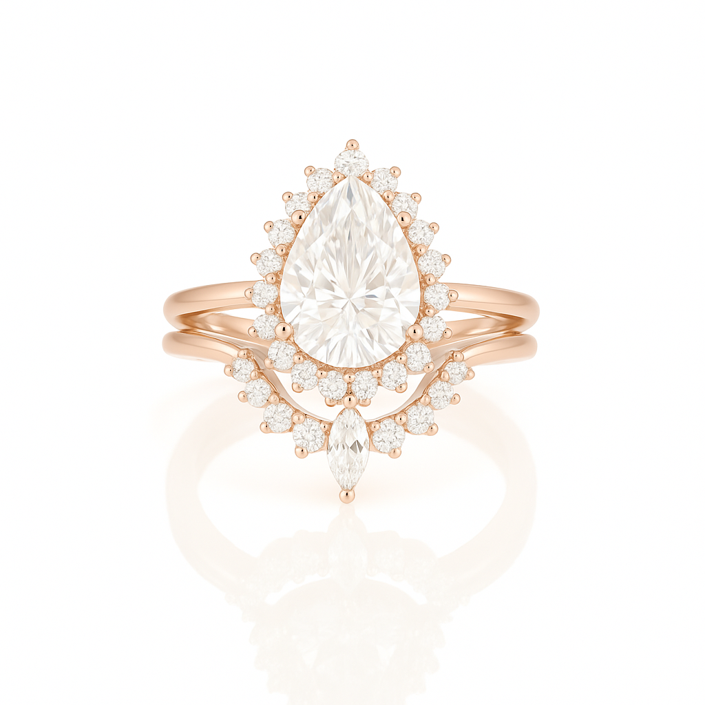 Asa White Sapphire Ring Rose Gold