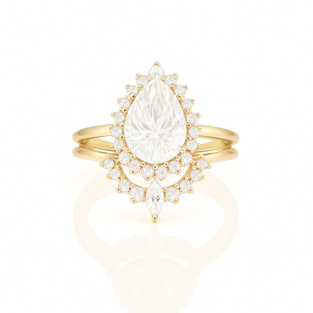 Asa White Sapphire Ring Gold