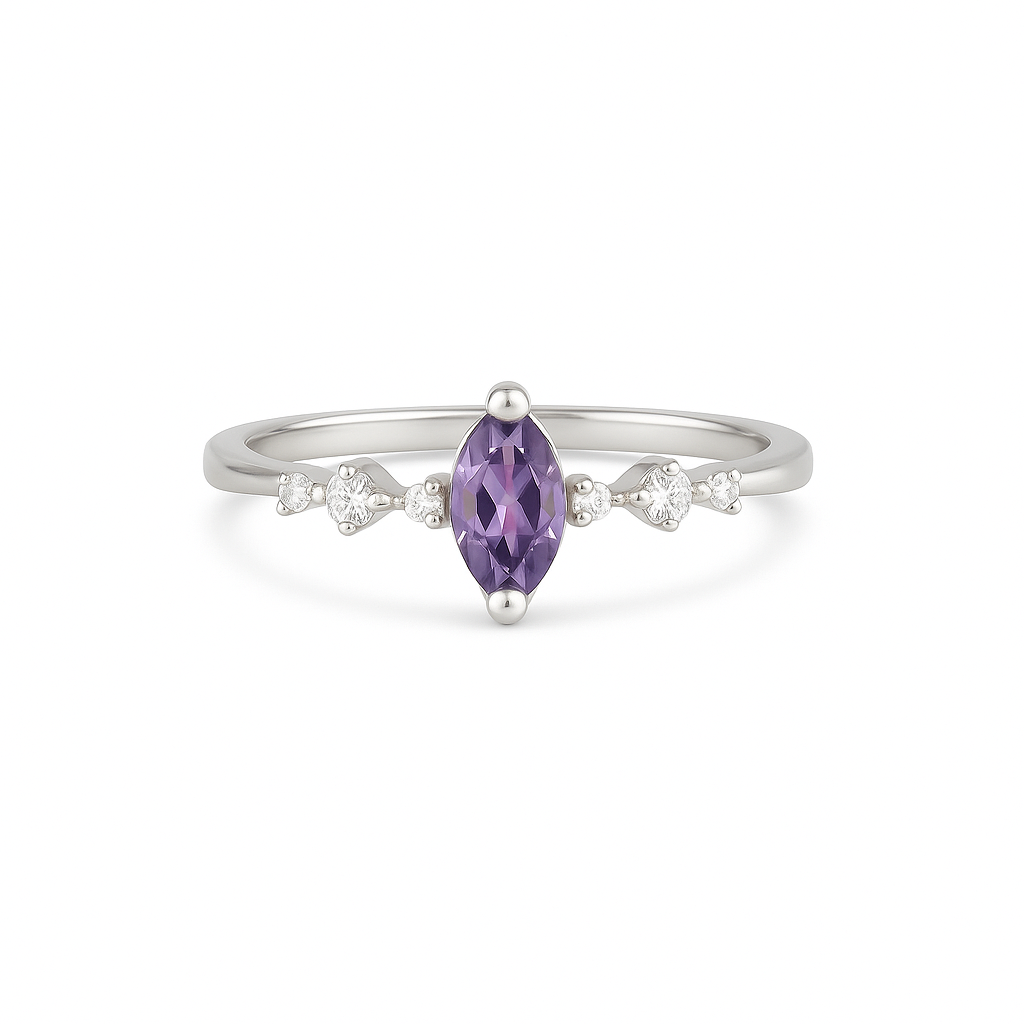 Ava Amethyst Ring Sterling Silver