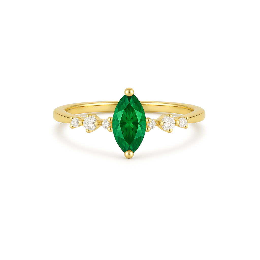Ava Emerald Ring Gold