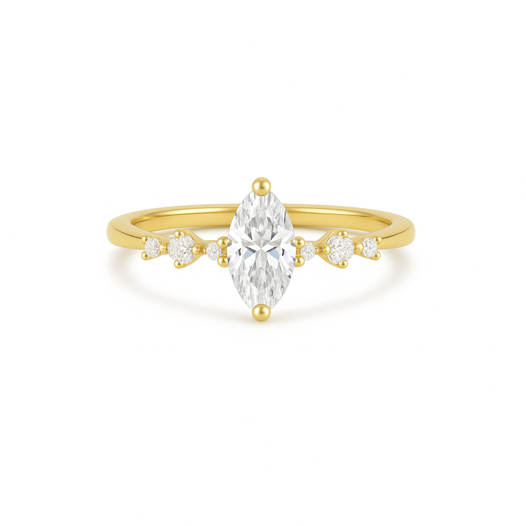 Ava Crystal Ring Gold