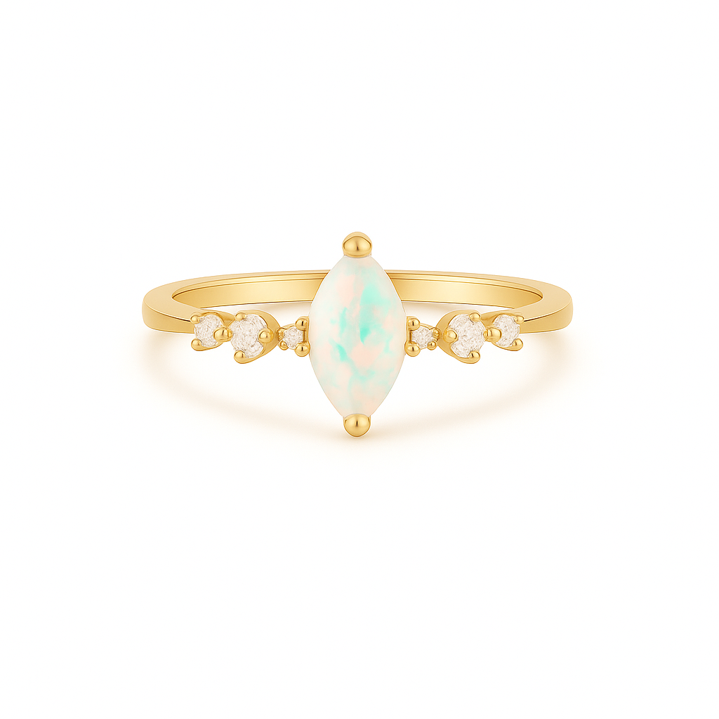 Ava Opal Ring Gold