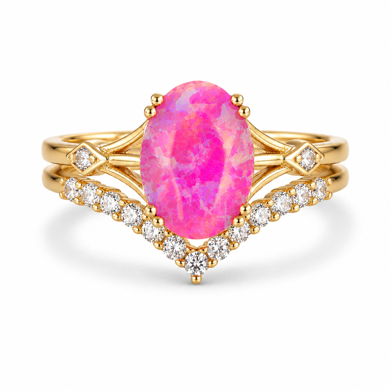 Ali Orchard Pink Opal Ring Set
