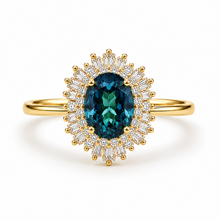 Ara Peacock Sapphire Ring Gold