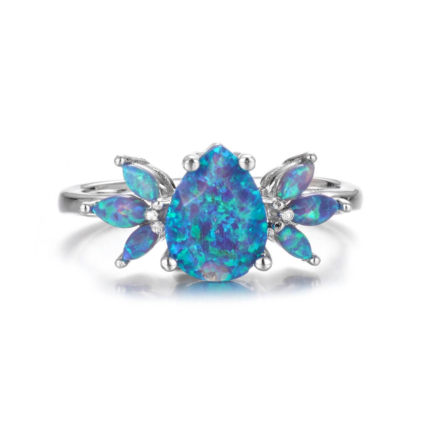 Ivy Royal Blue Fire Opal Ring