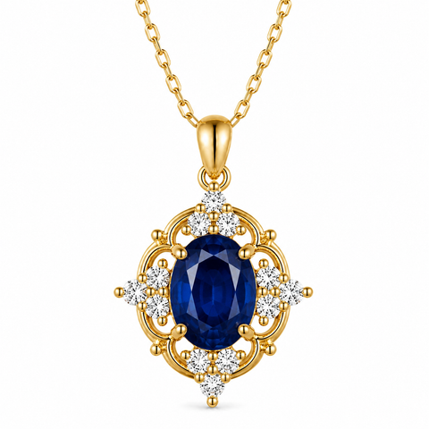 Fia Sapphire Necklace Gold