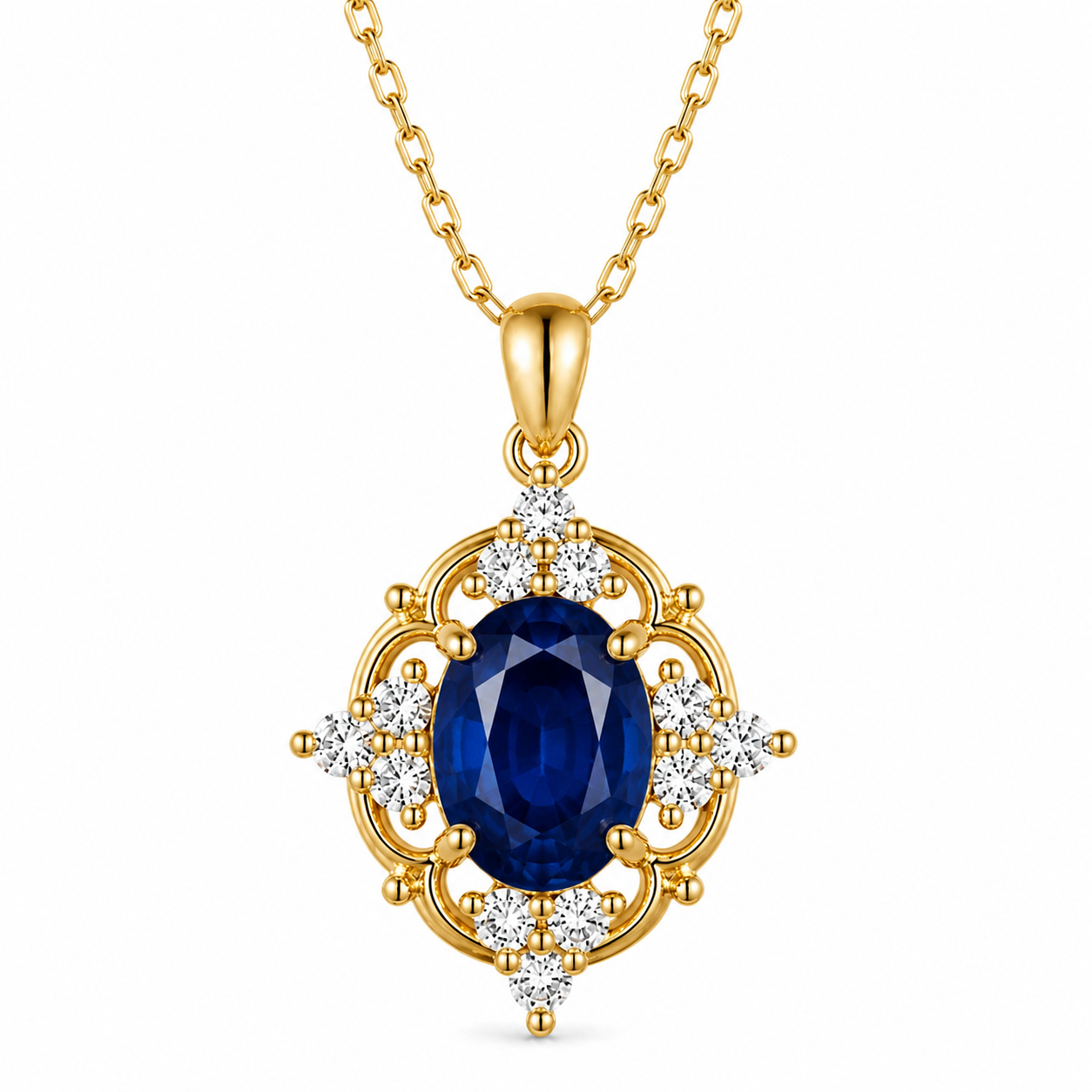 Fia Sapphire Necklace Sterling Silver