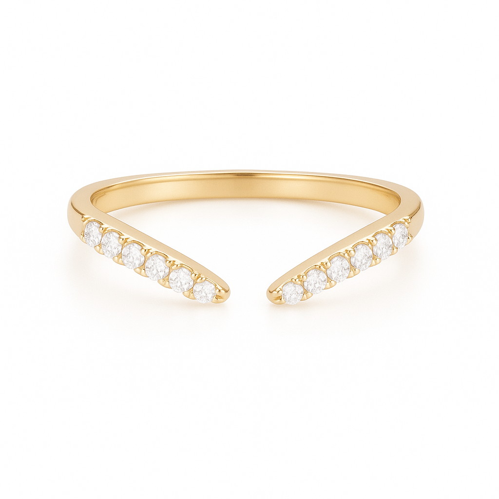 Esi Open Moissanite Band Gold