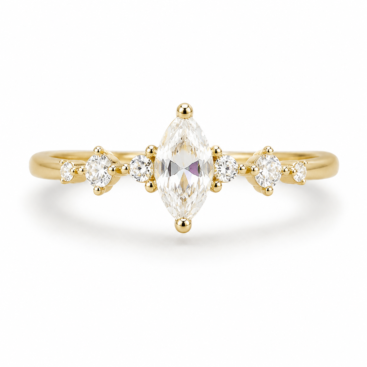 Ava Crystal Ring Gold