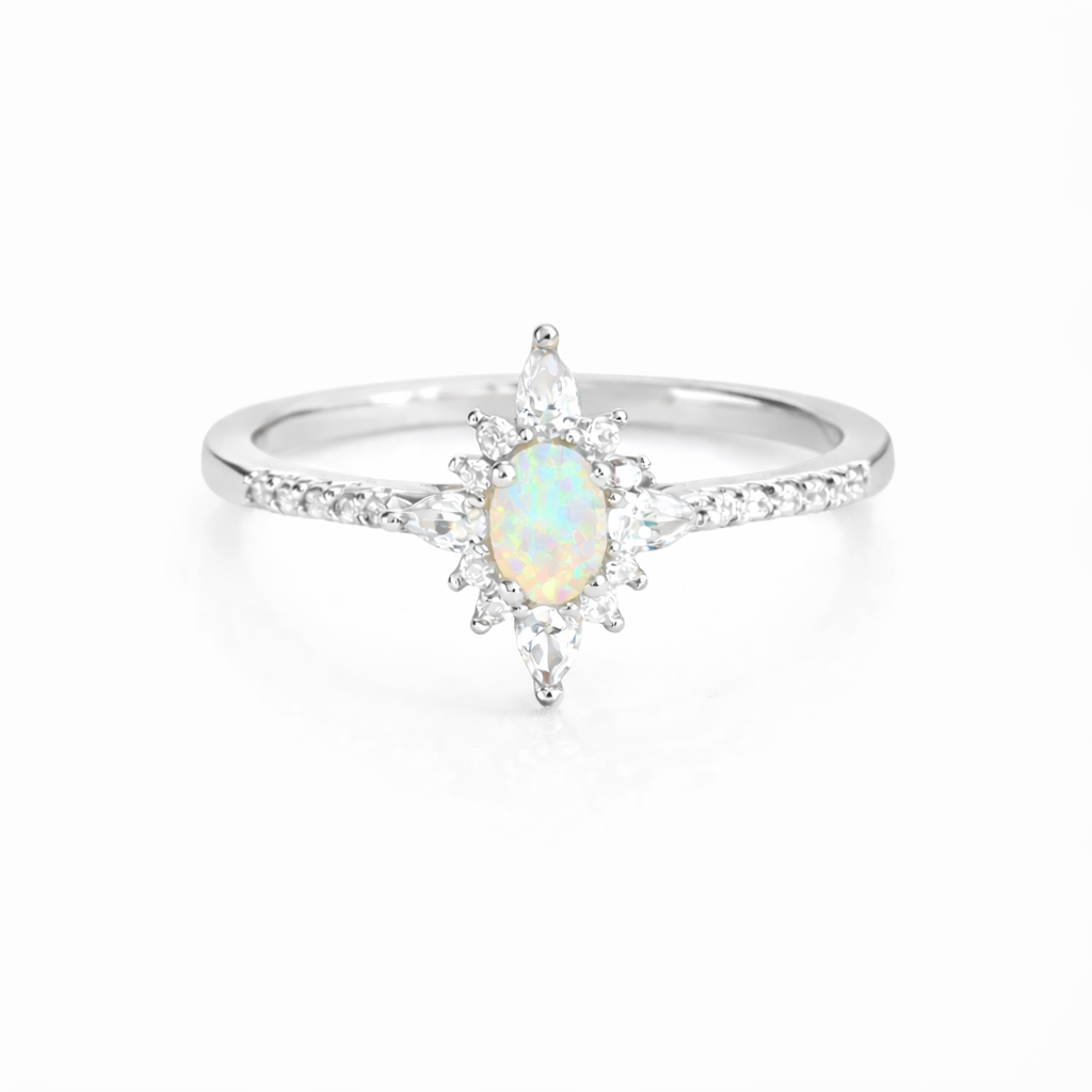 Zoe Opal Ring Sterling Silver