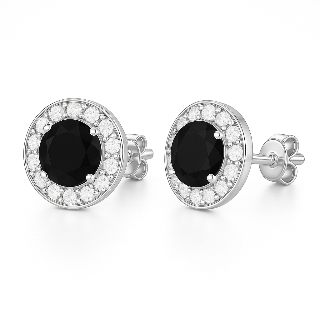Jia Black Onyx Earrings Sterling Silver