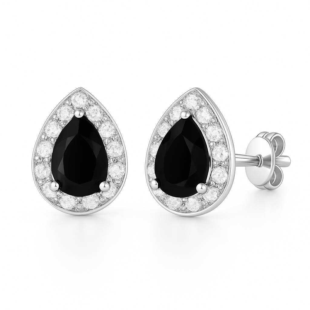 Ina Black Onyx Earrings Sterling Silver