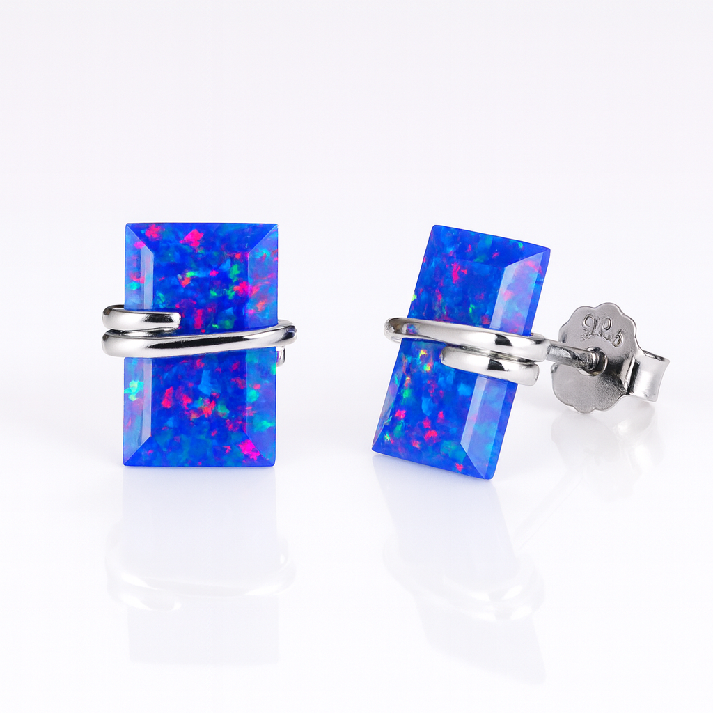 Gabi Royal Blue Fire Opal Earrings