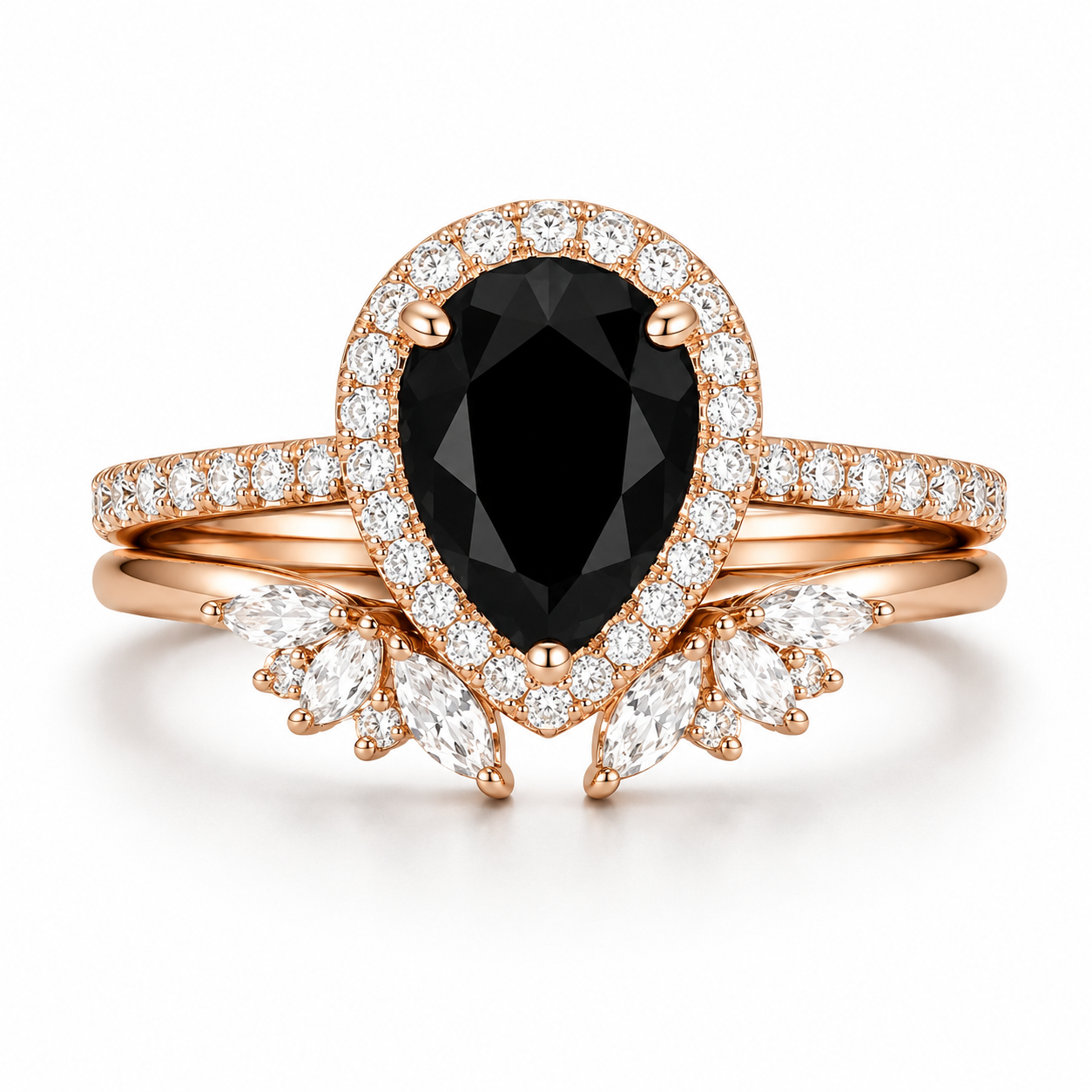 Nia & Hye Black Onyx Ring Set