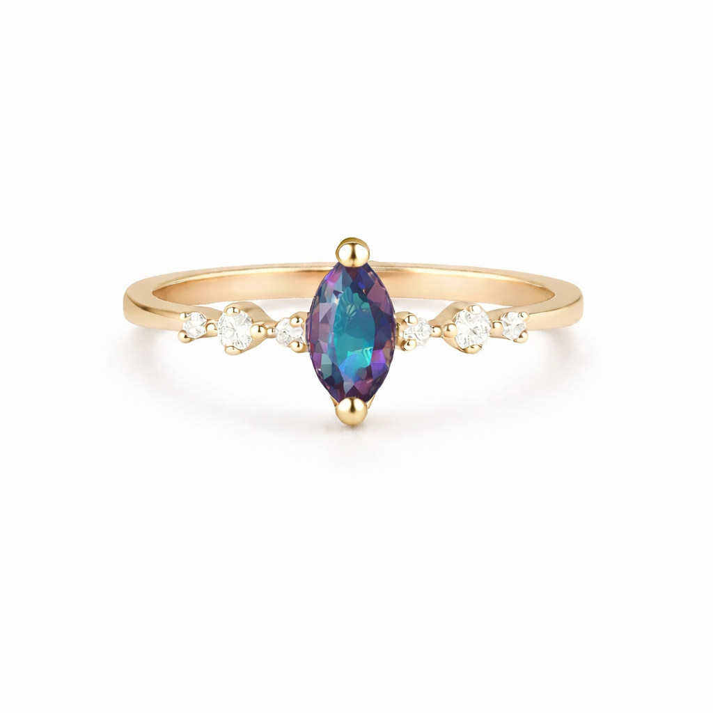 Ava Opal Ring Gold