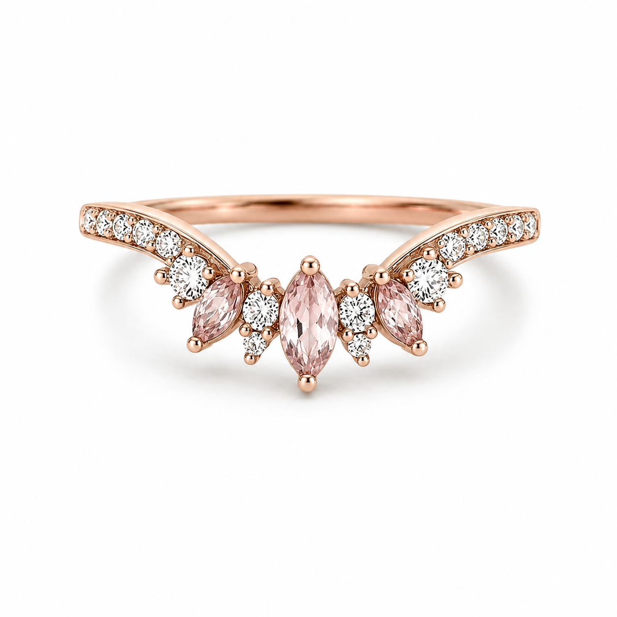 Noah Curved Morganite Stacking Band