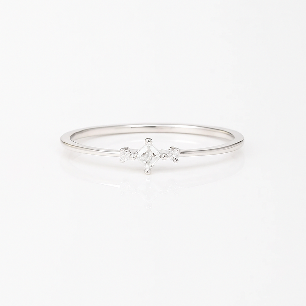 Koi Moissanite Dainty Ring Rose Gold