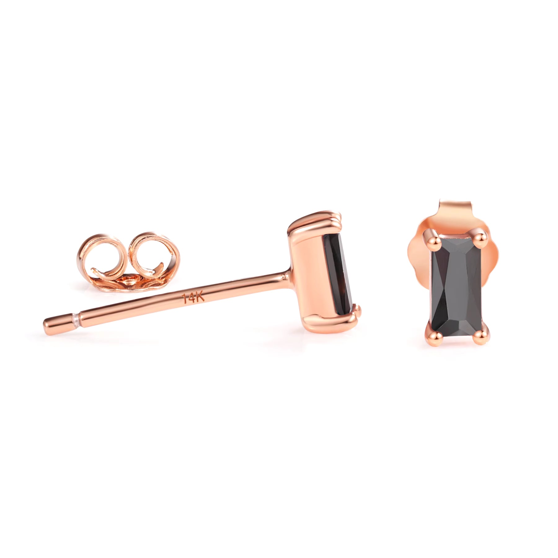 Pia 14k Rose Gold Black Onyx Earrings