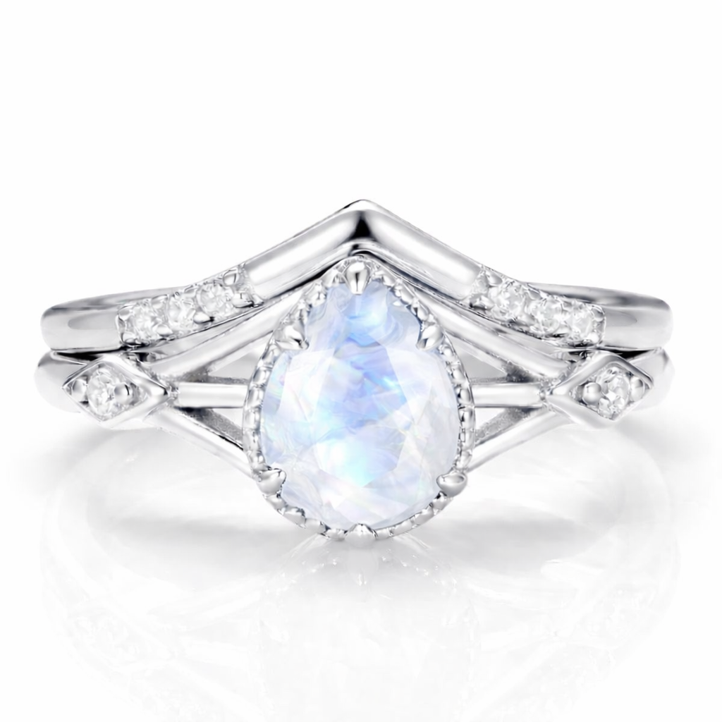 Emily Moonstone Ring Set
