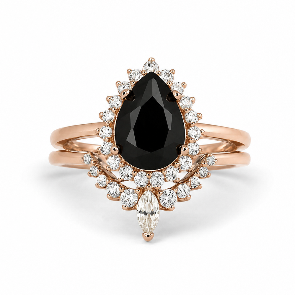 Asa Black Onyx Ring Rose Gold