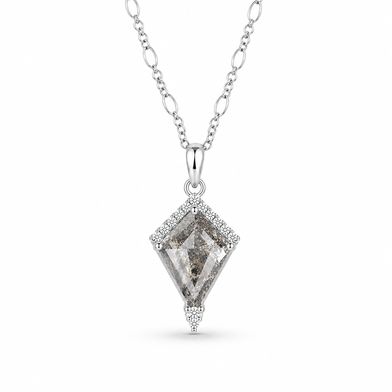 Dania Vintage Salt and Pepper Diamond Necklace