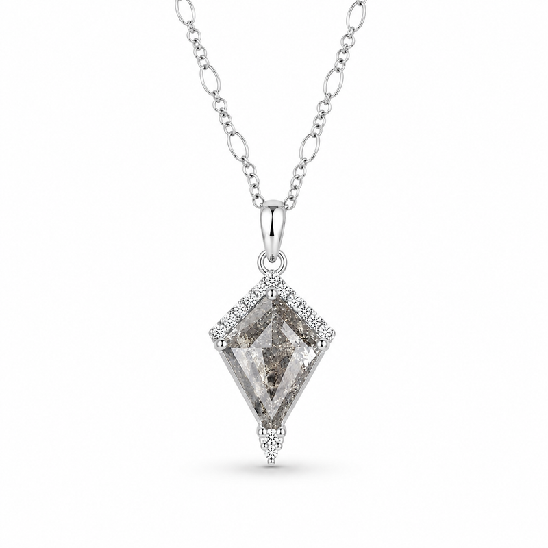 Dania salt and pepper Herkimer-style necklace