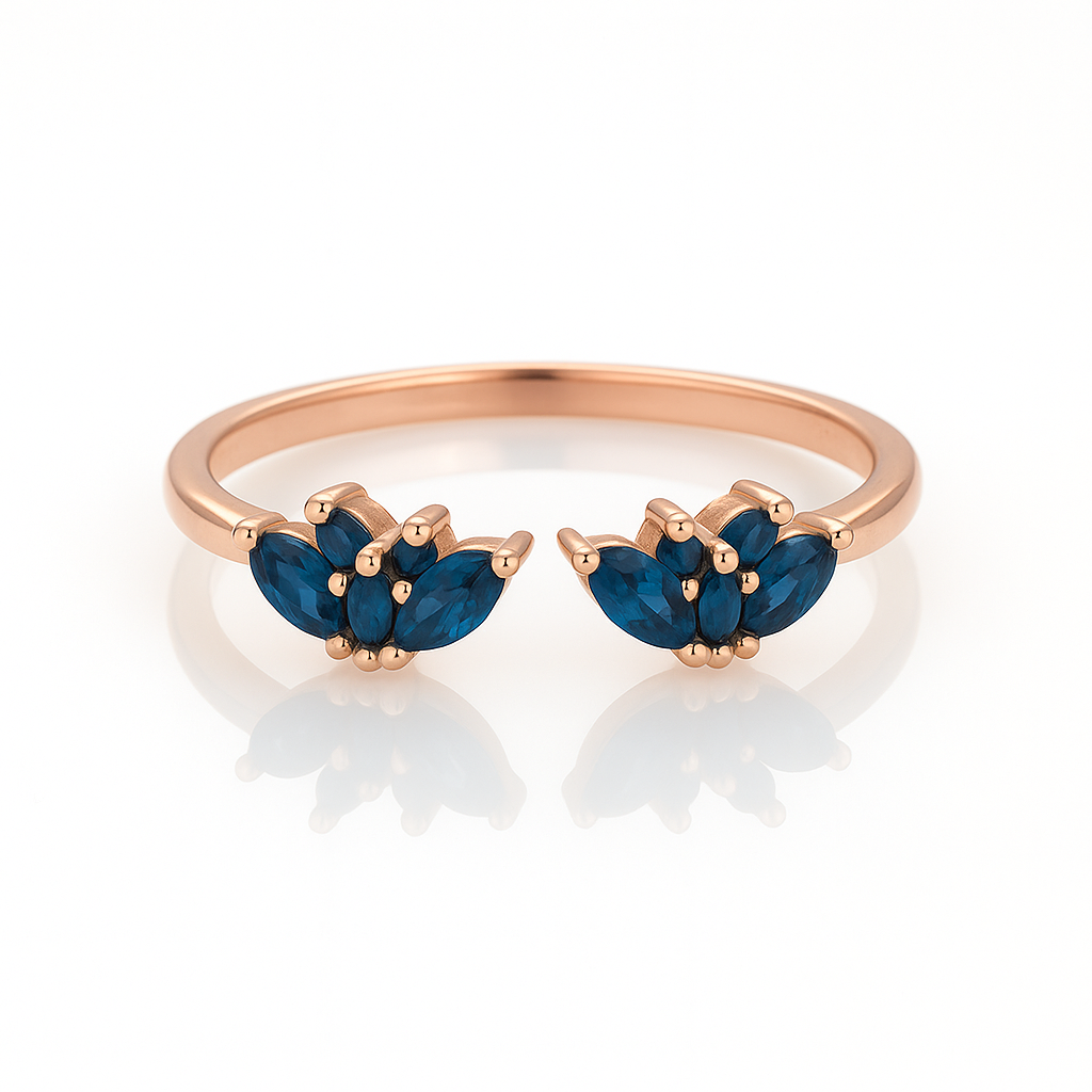 Hye Open London Blue Topaz Stacking Band Rose Gold