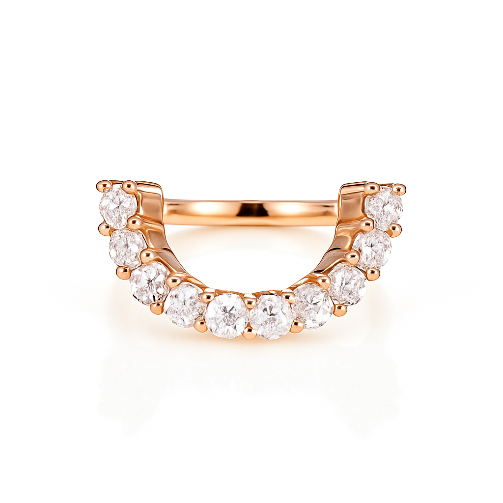 Doe Curved Gemstone Stacking Band Sterling Silver