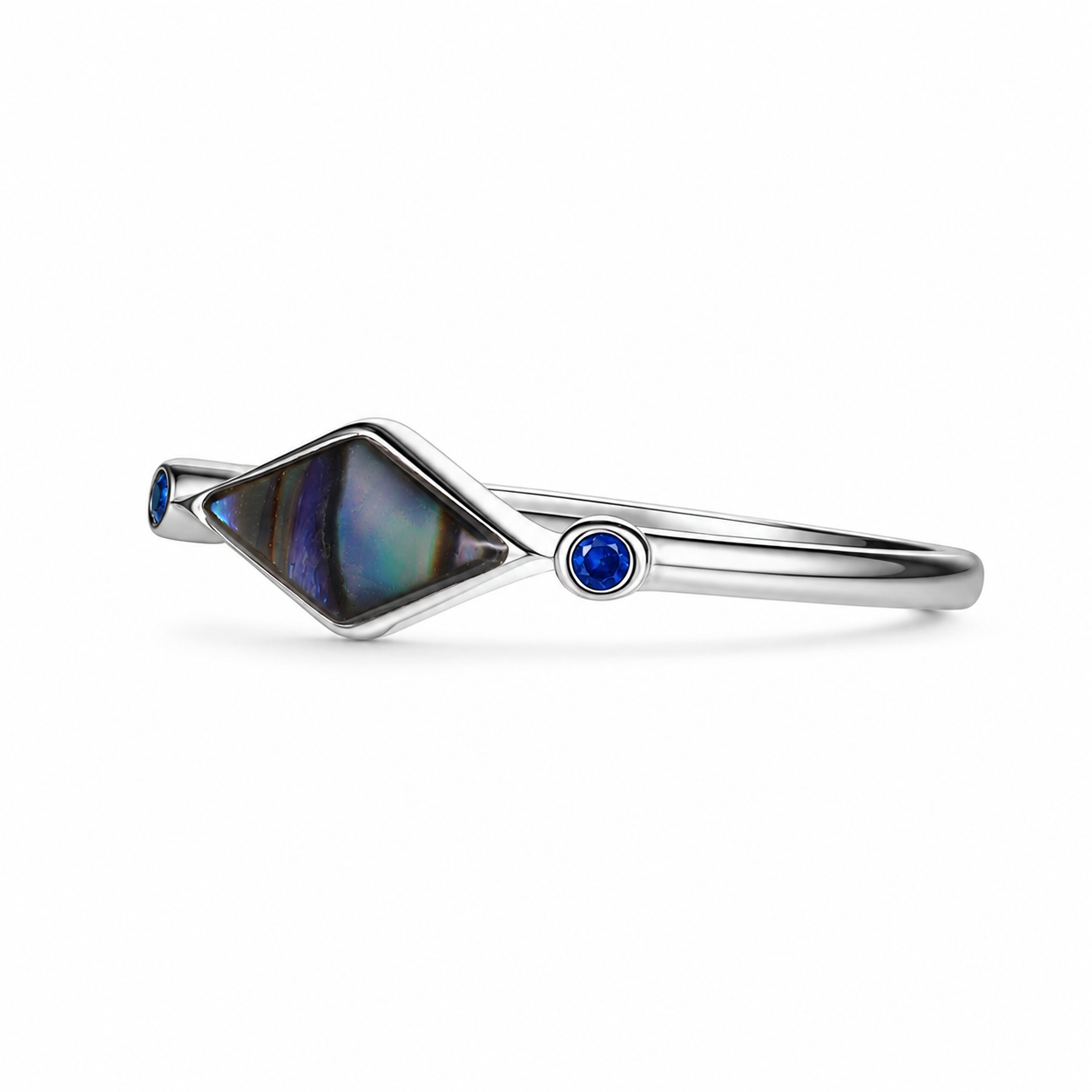 Madelyn Abalone Shell and Sapphire Ring