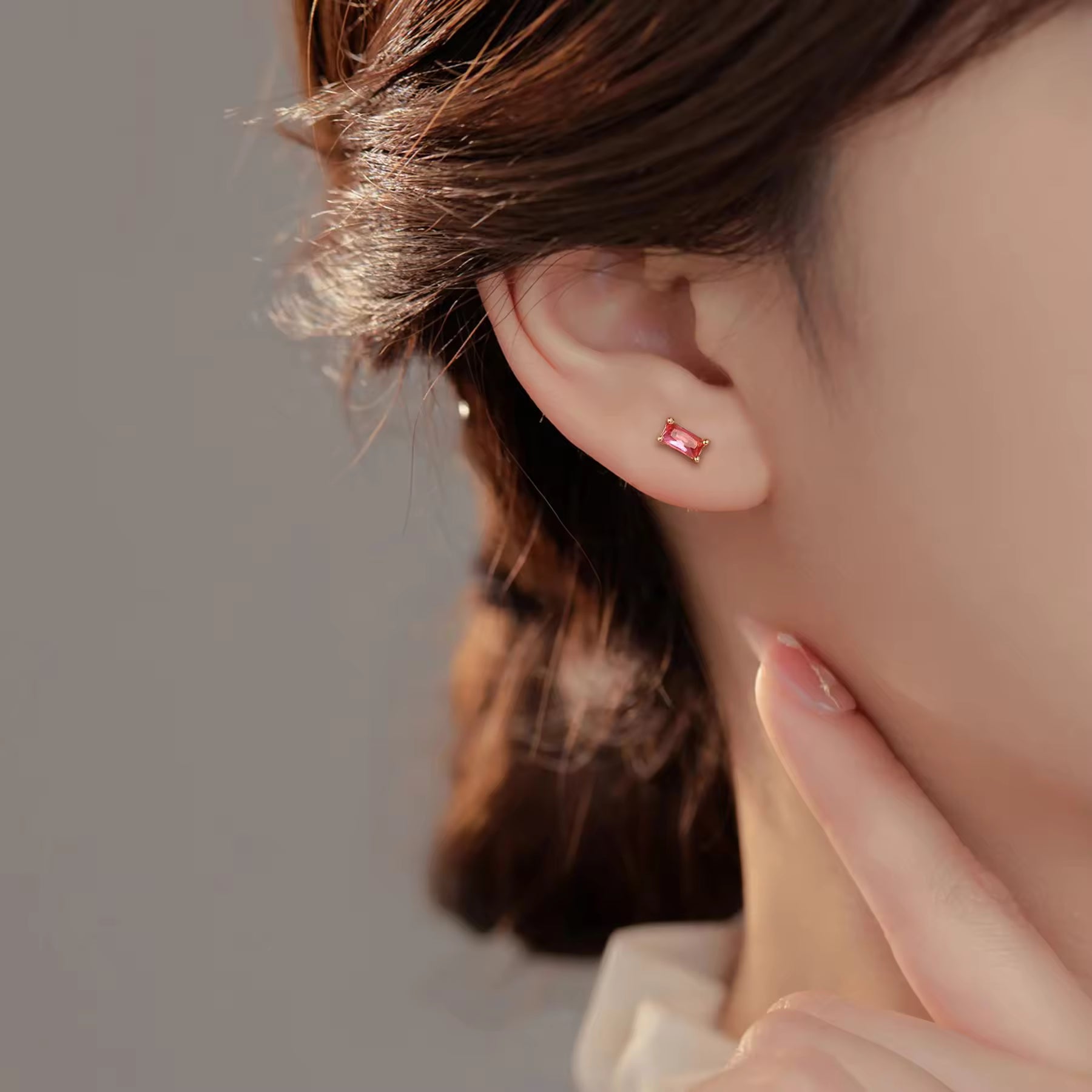 Pia 14k Rose Gold Ruby Earrings