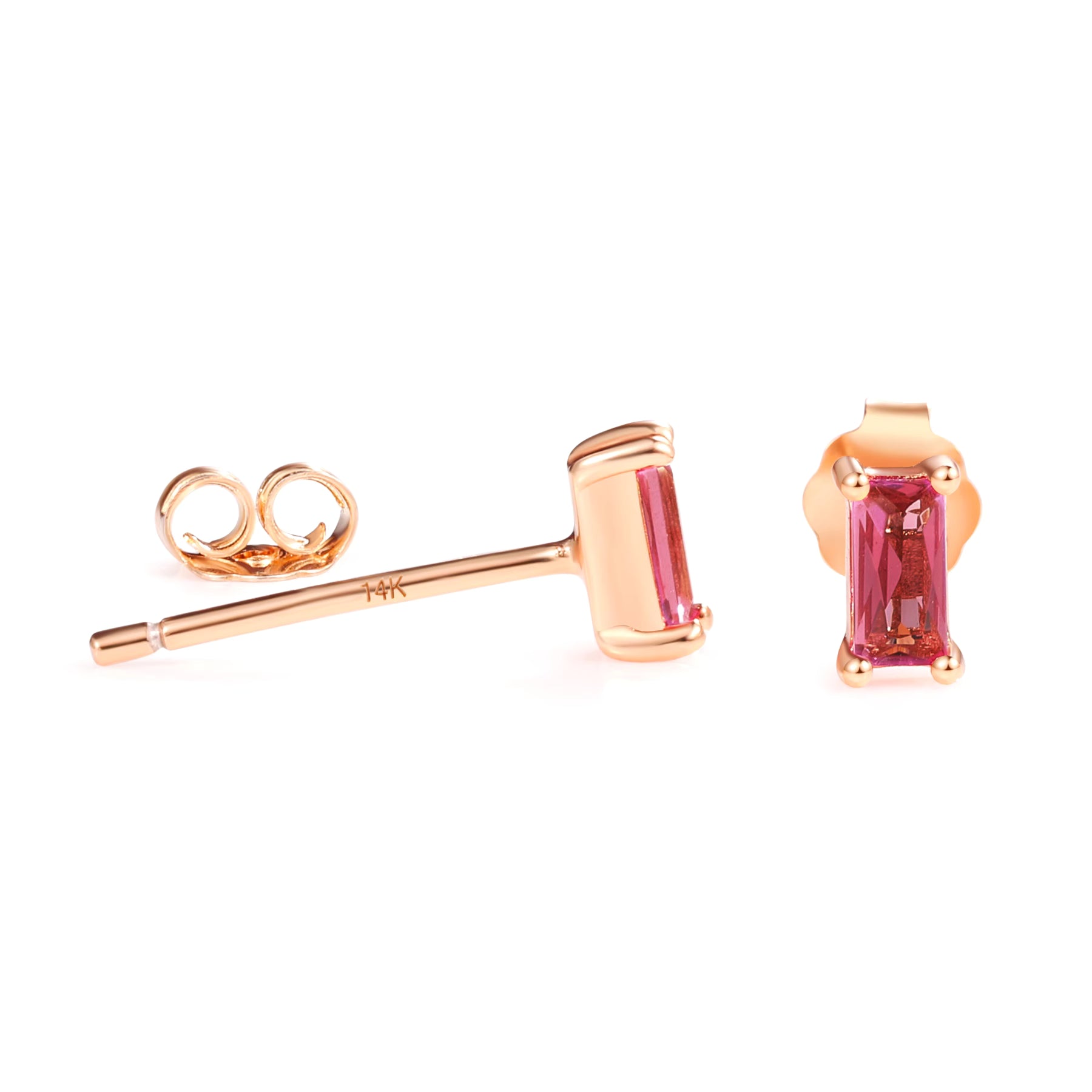 Pia 14k Rose Gold Ruby Earrings