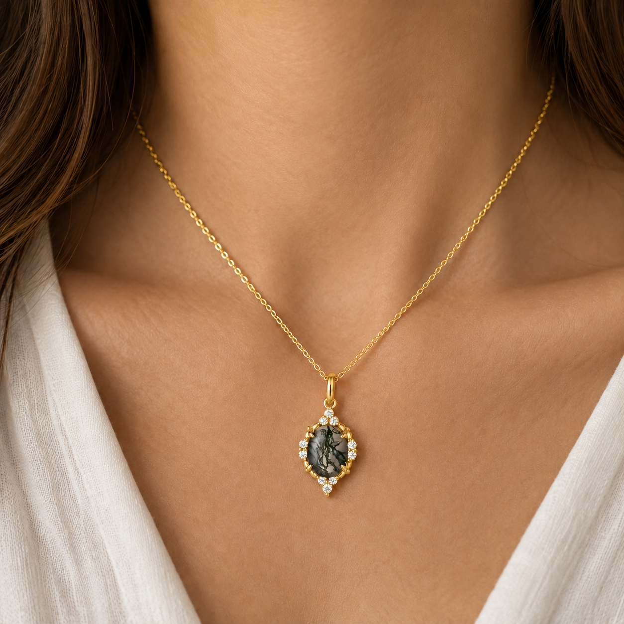Brya Fire Opal Necklace Gold